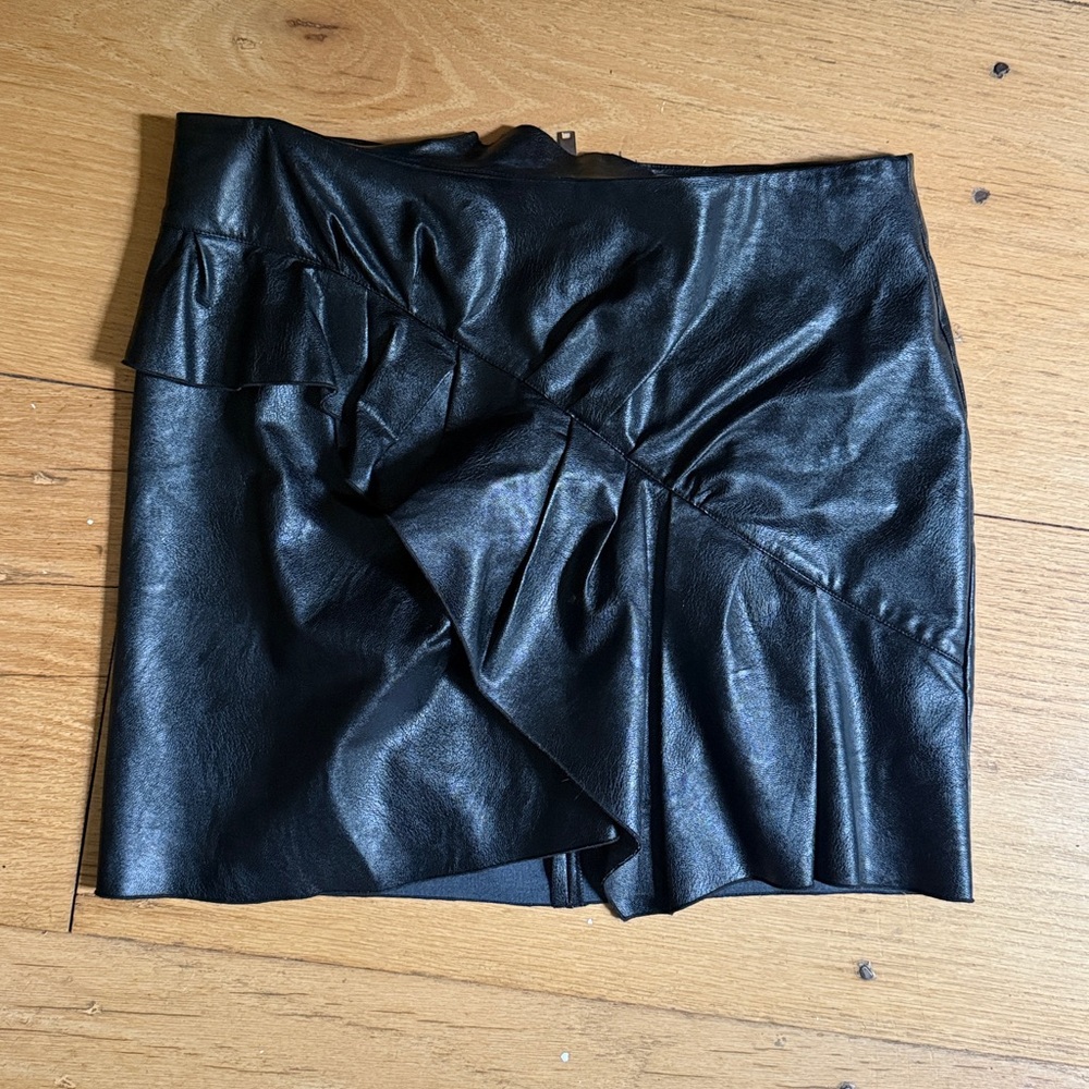 Isabel Marant Etoile Black Faux Leather Skirt Size 42/US10